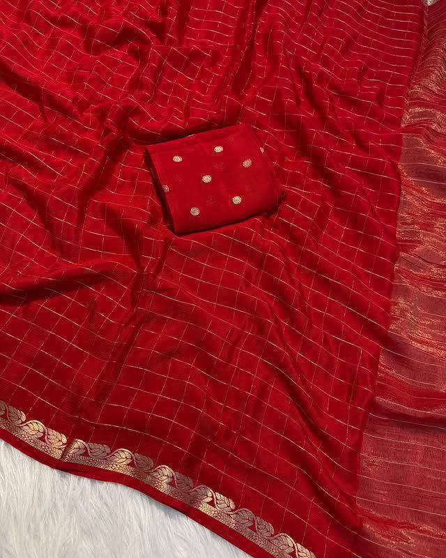 Viscose Georgette Saree with Blouse