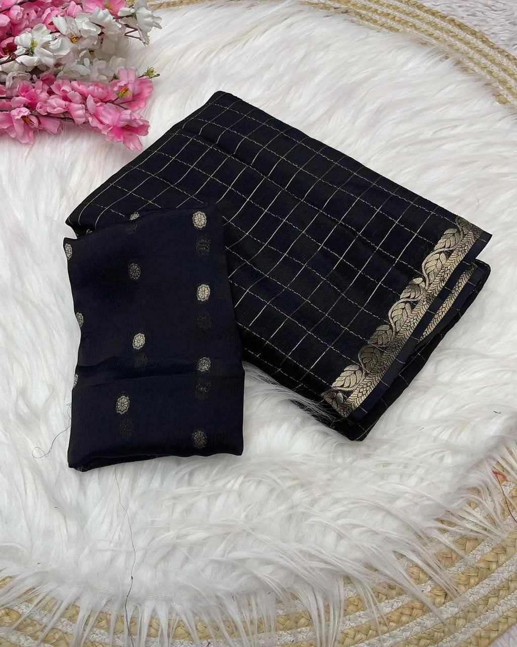 Viscose Georgette Saree with Blouse