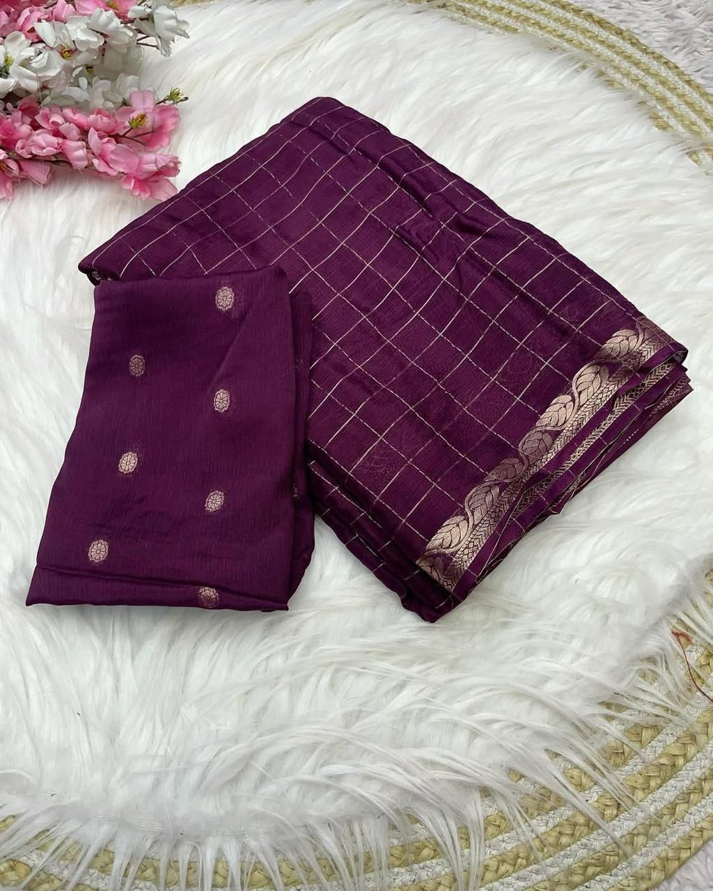 Viscose Georgette Saree with Blouse