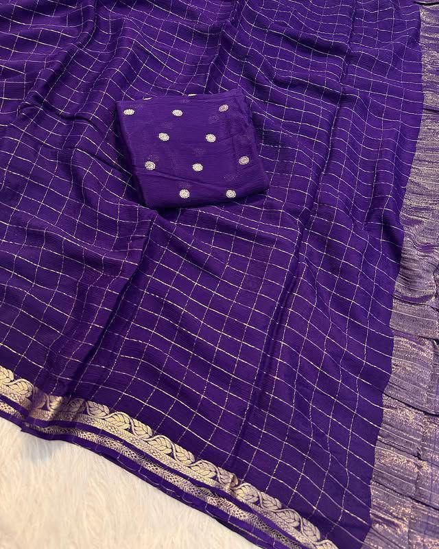 Viscose Georgette Saree with Blouse