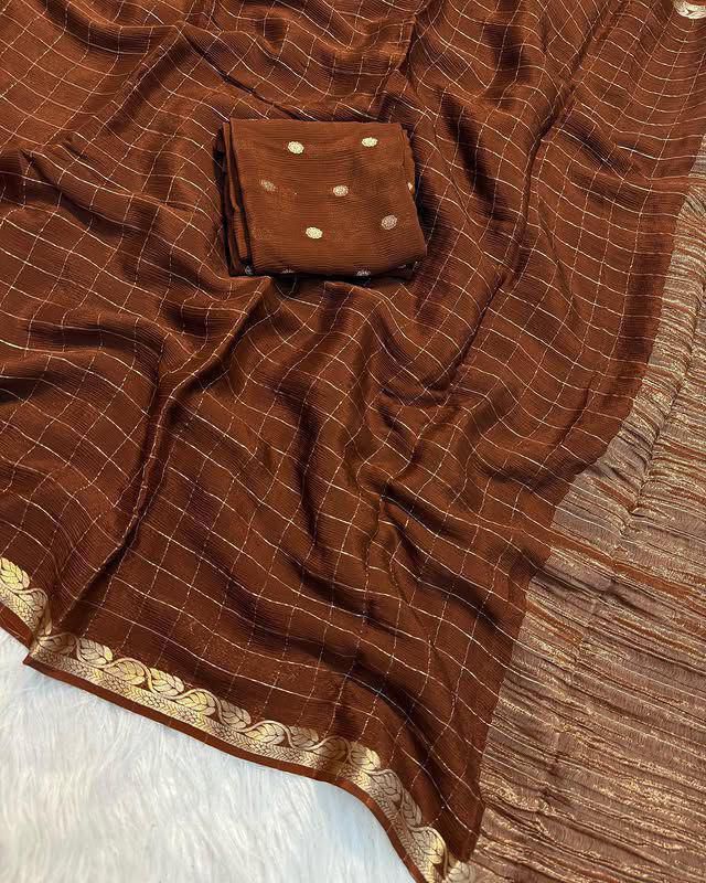 Viscose Georgette Saree with Blouse