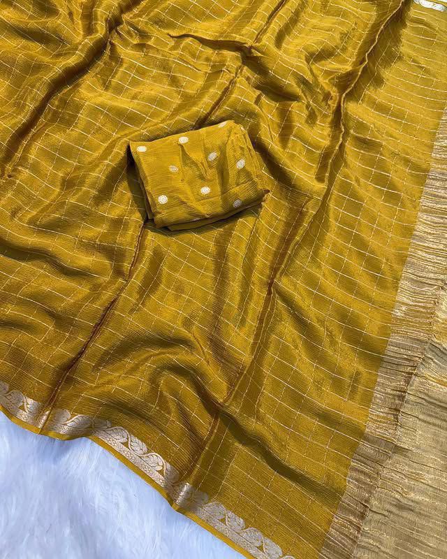 Viscose Georgette Saree with Blouse
