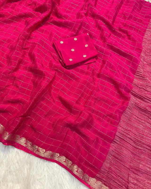 Viscose Georgette Saree with Blouse